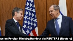Državni sekretar SAD Entoni Blinken i ministar spoljnih poslova Rusije Sergej Lavrov tokom sastanka u Ženevi, Švajcarska, 21. januara 2022.