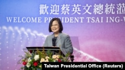 台灣總統蔡英文在紐約出席駐紐約台北經濟文化辦事處的活動。（2023年3月30日）