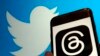 Foto ilustrasi yang menampilkan logo platform Threads dan Twitter. Foto diambil di New York pada 5 Juli 2023. (Foto: AP/Richard Drew)