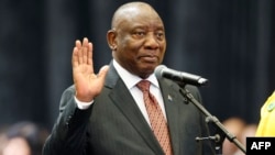 UMnu. Cyril Ramaphosa ephalamende eCape Town kwele South Africa ngoLwesihlanu 