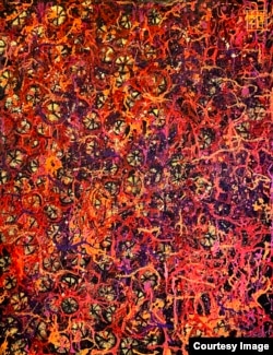 “Above the Protests I” by Martin Lever will be on display at the Crypt Gallery in London Dec. 15-17.