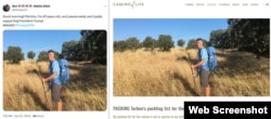 A false account promoting Donald Trump's presidential bid and policies builds a persona of an American living in Los Angeles, but the photo is from a Danish man's travel blog.