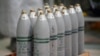 Canisters of mustard gas, which are part of the United States' chemical weapons stockpile, wait for destruction at the U.S. Army Pueblo Chemical Depot Thursday, June 8, 2023, in Pueblo, Colorado. (AP Photo/David Zalubowski)