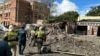 This photo released by Telegram Channel of Rostov-on-Don Region Governor Vasiliy Golubev shows the site of an explosion in Taganrog, Russia, July 28, 2023. 