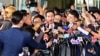 FILE - Former Thai prime ministerial candidate and ex-Move Forward Party leader Pita Limjaroenrat speaks outside the Constitutional Court in Bangkok on Jan. 24, 2024, after the court decided to reinstate him as a lawmaker. 