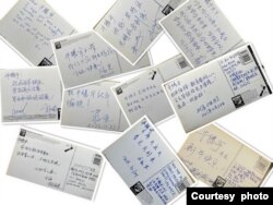 新西兰奥克兰民主人士书写明信片声援牛腾宇 (活动组织者提供）