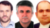 ابوذر نصراللهی (راست)، مهدی کریمی فارسی، و صادق مصطفوی کاشانی؛ سه وکیل دادگستری 
