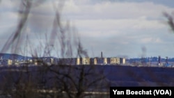 From the top of the hill in New York, Donetsk, in Ukraine, one can see Horlivka, one of the biggest cities in Donbas under the control of the Russian troops, on Feb. 20, 2023.