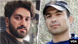 مجاهد کورکوری (راست) و رضا رسایی (چپ) از جمله ۸ زندانیانی هستند که عفو بن‌الملل نسبت به اجتمال اعدام آنها هشدار داده است.