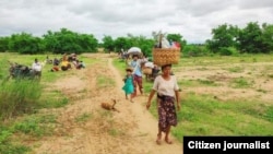 ပုလဲမြို့နယ်ကျေးရွာတချို့ စစ်ဘေးရှောင်နေရတဲ့မြင်ကွင်း ယခင်မှတ်တမ်းဓာတ်ပုံ။