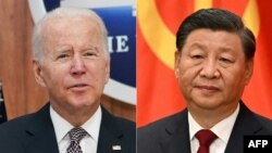 資料合成照片：美國總統拜登與中國共產黨總書記、中國國家主席習近平。