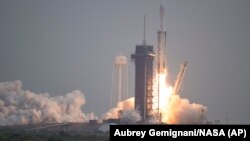 A SpaceX Falcon Heavy rocket lifts off from Launch Pad 39A at the Kennedy Space Center in Cape Canaveral, Florida, Oct. 13, 2023. 