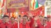 Daniel Johan at a march in Singkawang, West Kalimantan, on Feb. 5, 2023.