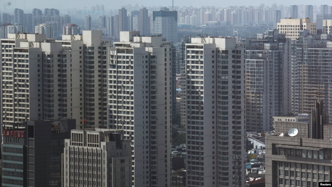 中國天津正在興建中的高層住宅大樓。 （2023年8月18日）