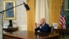 U.S. President Joe Biden addresses the nation from the White House in Washington, July 14, 2024, about the assassination attempt of Republican presidential candidate former President Donald Trump. (Erin Schaff/The New York Times via AP, Pool)