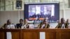 Uganda's deputy chief justice and head of the court Buteera (2nd R), with other five judges, delivers a judgment on the consolidated petitions challenging the constitutionality of the Anti-Homosexuality Act in Kampala, April 3, 2024. 