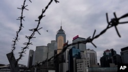 香港立法會全票通過根據《基本法》第23條訂立的新的國家安全法案當天的香港金融區景色。 （2024年3月19日）