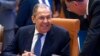 Russian Foreign Minister Sergey Lavrov attends a meeting of foreign ministers of the Commonwealth of Independent States, in Samarkand, Uzbekistan, April 14, 2023. (Russian Foreign Ministry Press Service via AP)