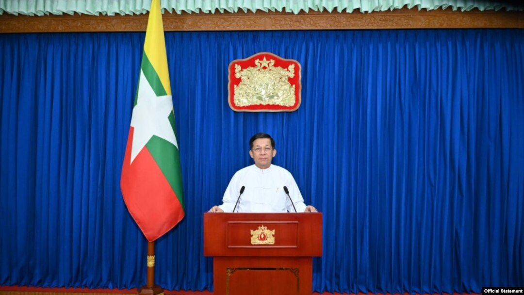 စစ်ကောင်စီအကြီးအကဲ ဗိုလ်ချုပ်မှူးကြီး မင်းအောင်လှိုင် (ဇူလိုင် ၃၊ ၂၀၂၄)