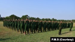 စစ်ကောင်စီက စစ်မှုထမ်းသင်တန်းပေးနေစဉ် (မေ ၊၂၀၂၄)