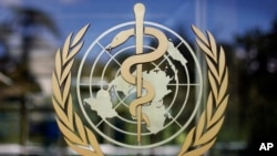 FILE - Logo Organisasi Kesehatan Dunia terlihat di kantor pusat WHO di Jenewa, Swiss, 11 Juni 2019. (AP/Anja Niedringhaus)