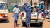 There has been a heavy police presence in Harare, Zimbabwe, since the evening of Aug. 25, 2023, ahead of the release of official presidential election results, which are expected by Monday. (Columbus Mavhunga/VOA)
