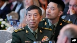 中國國防部長李尚福在新加坡出席香格里拉對話。（2023年6月2日）