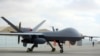 FILE - A U.S. MQ-9 drone is shown on display at Kandahar Airfield, Afghanistan, Jan. 23, 2018. An MQ-9 was hit but recovered Sept. 9, 2024, while operating in the Middle East, a U.S. defense official told VOA on Sept. 13.