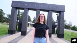 Student Christina Westman poses at St. Cloud State University, July 30, 2024, in St. Cloud, Minn.