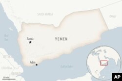 Mapa Jemena, glavni grad Sana i grad Aden