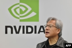 資料照：英偉達CEO黃仁勳在台北的記者會上講話。（2023年5月30日）