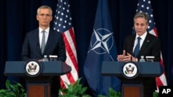 Državni sekretar Entoni Blinken i generalni sekretar NATO Jens Stoltenberg na konferenciji za novinare u Stejt departmentu 29. januara 2024. (Foto: AP/Manuel Balce Ceneta)