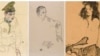 Tiga karya seni ekspresionis Austria Egon Schiele, dari kiri, 'Russian War Prisoner,' 'Portrait of a Man,' dan 'Girl With Black Hair.' (Foto: via AP)
