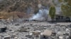 A partial view shows the aftermath of Iranian cross-border attacks in the area of Zargwez, on Sept. 28, 2022. Iran launched cross-border missile and drone strikes that killed nine people in Iraq's Kurdistan region after accusing Kurdish armed groups based there of stoking unrest.