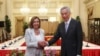 In this photo provided by Ministry of Communications and Information, Singapore, U.S. House Speaker Nancy Pelosi, left, and Prime Minister Lee Hsien Loong shake hands at the Istana Presidential Palace in Singapore, Monday, Aug. 1, 2022. (Ministry of Commu