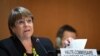 “I am dismayed at the reported decision of the Taliban to dissolve the country’s Independent Human Rights Commission,” said U.N. High Commissioner for Human Rights Michelle Bachelet, shown on Feb. 28, 2022 delivering opening remarks in Geneva.