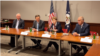 Konferencija za medije američke Kongresne delegacije posle razgovora sa predsednikom Srbije Aleksandrom Vučićem u Beogradu (Foto: VOA)