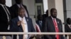 O presidente do Sudão do Sul, Salva Kiir, e o vice-presidente Riek Machar.
