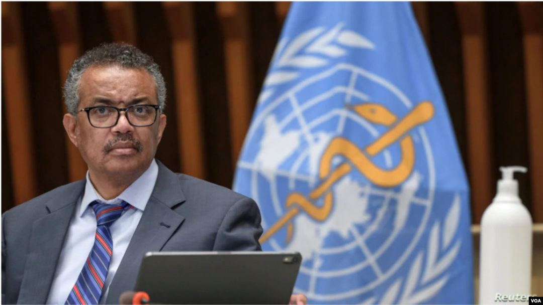 WHO ညွှန်ကြားရေးမှူးချုပ် Tedros Adhanom Ghebreyesus.