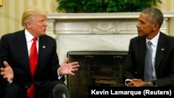 Donald Trump e Barack Obama na Casa Branca