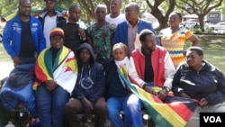 Some of the protesters camping at Africa Unity Square in Harare.