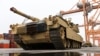 FILE - A U.S. M1A2 Abrams battle tank is unloaded at the Baltic Container Terminal in Gdynia, Poland, Dec. 3, 2022. Taiwan has received a customized version of the tank for its military known as the M1A2T