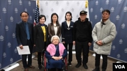정 박 미 국무부 동아태 부차관보가 7일 서울에서 이신화 한국 북한인권국제협력대사와 함께 납북자 가족들을 만났다. 왼쪽 위부터 시계방향으로 김정삼 씨, 손명화 대표, 박 부차관보, 이 대사, 최성룡 이사장, 황인철 대표, 이미일 이사장.