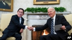 美國總統拜登2023年1月13日在白宮會見日本首相岸田文雄。