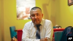 出生於中國新疆的哈薩克活動人士貝克扎特·馬蘇特卡努利(Bekzat Maxutkanuly)。（2022年7月7日）