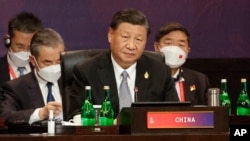 中國國家主席習近平在二十國集團印尼巴釐島峰會上出席會議（2022年11月16日）