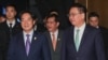 2025年2月20日，台灣總統賴清德（左前）與台灣國家安全委員會主席吳鑷燮（右前）出席在台北舉行的哈利法克斯國際安全論壇會議。