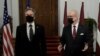 Američki državni sekretar Entoni Blinken i predsednik Letonije Egils Levits na konferenciji za novinare u Rigi u Letoninji, 30. novembra 2021. 