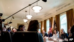 Sekretar za pitanja veterana Robert Vilki i direktorka CIA-e ĐIna Haspel prisustvuju sastanku kabineta u Beloj kući 16. avgusta 2018.