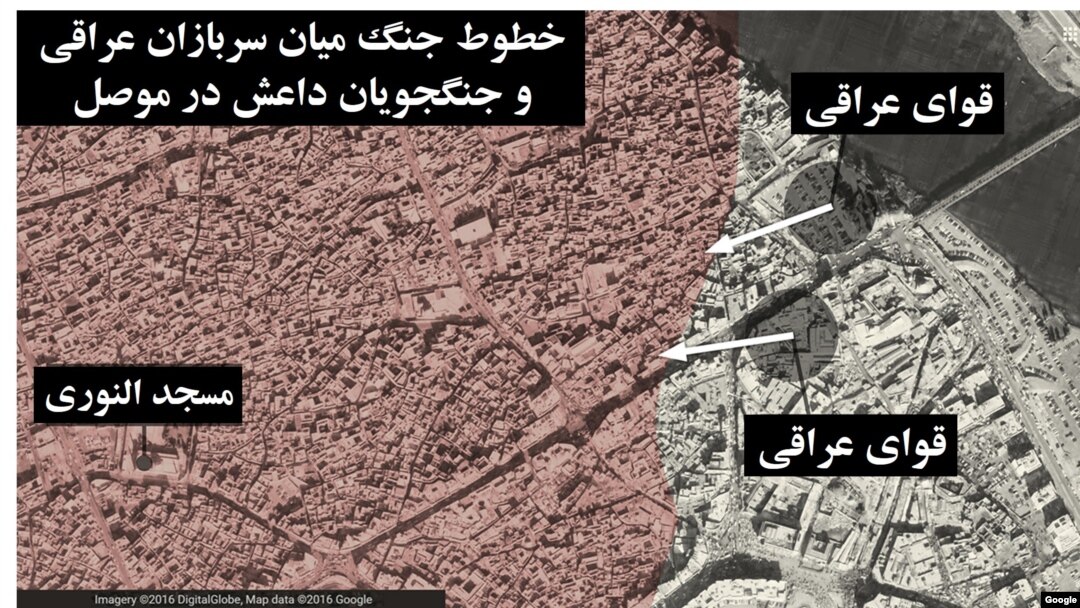 خطوط مقدم جنگ در غرب شهر موصل
